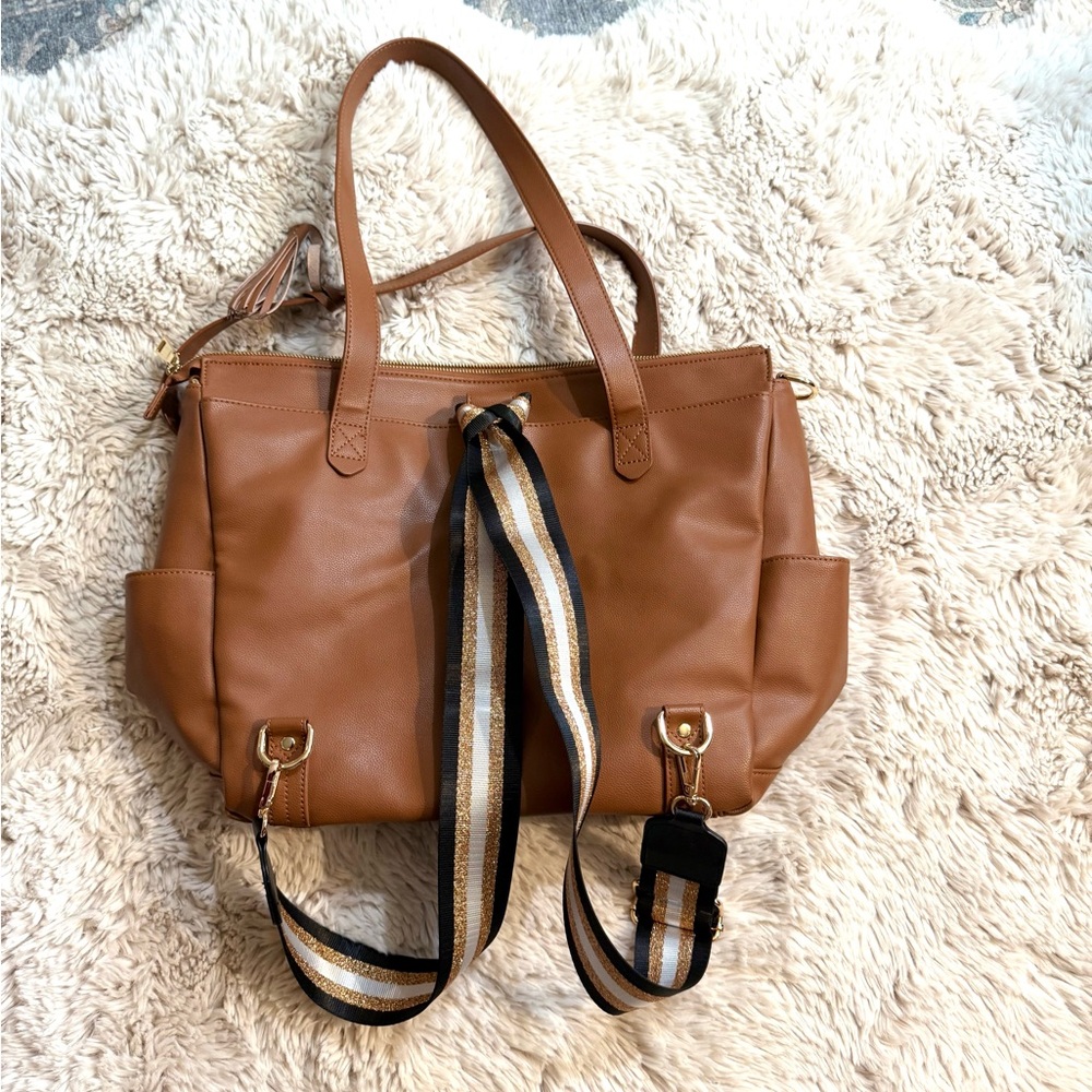 Elkie & Co aberdeen diaper bag tote backpack tan - Picture 6 of 16